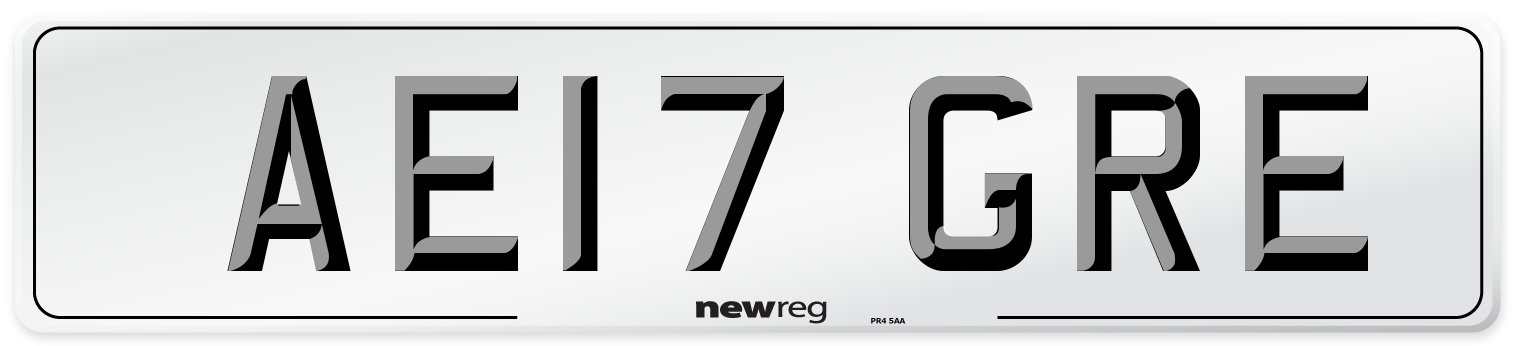 AE17 GRE Number Plate from New Reg